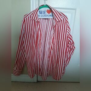 Zara Red and White Striped Top
